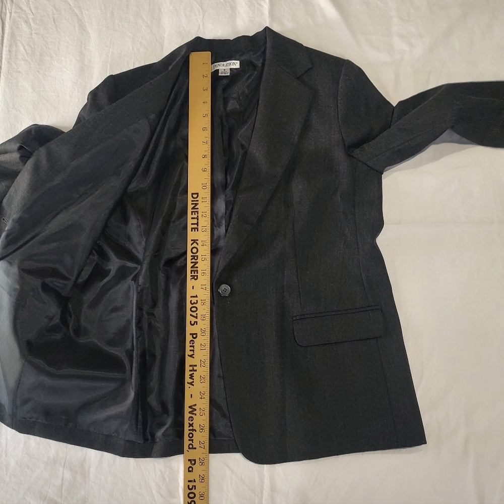 Pendleton Gray Refined Essentials Wool Blazer 16 … - image 11
